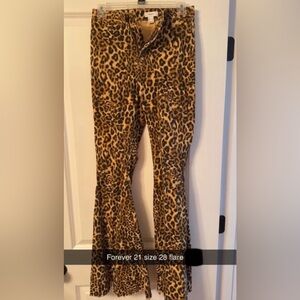 Forever 21 Leopard Print Flare Pants